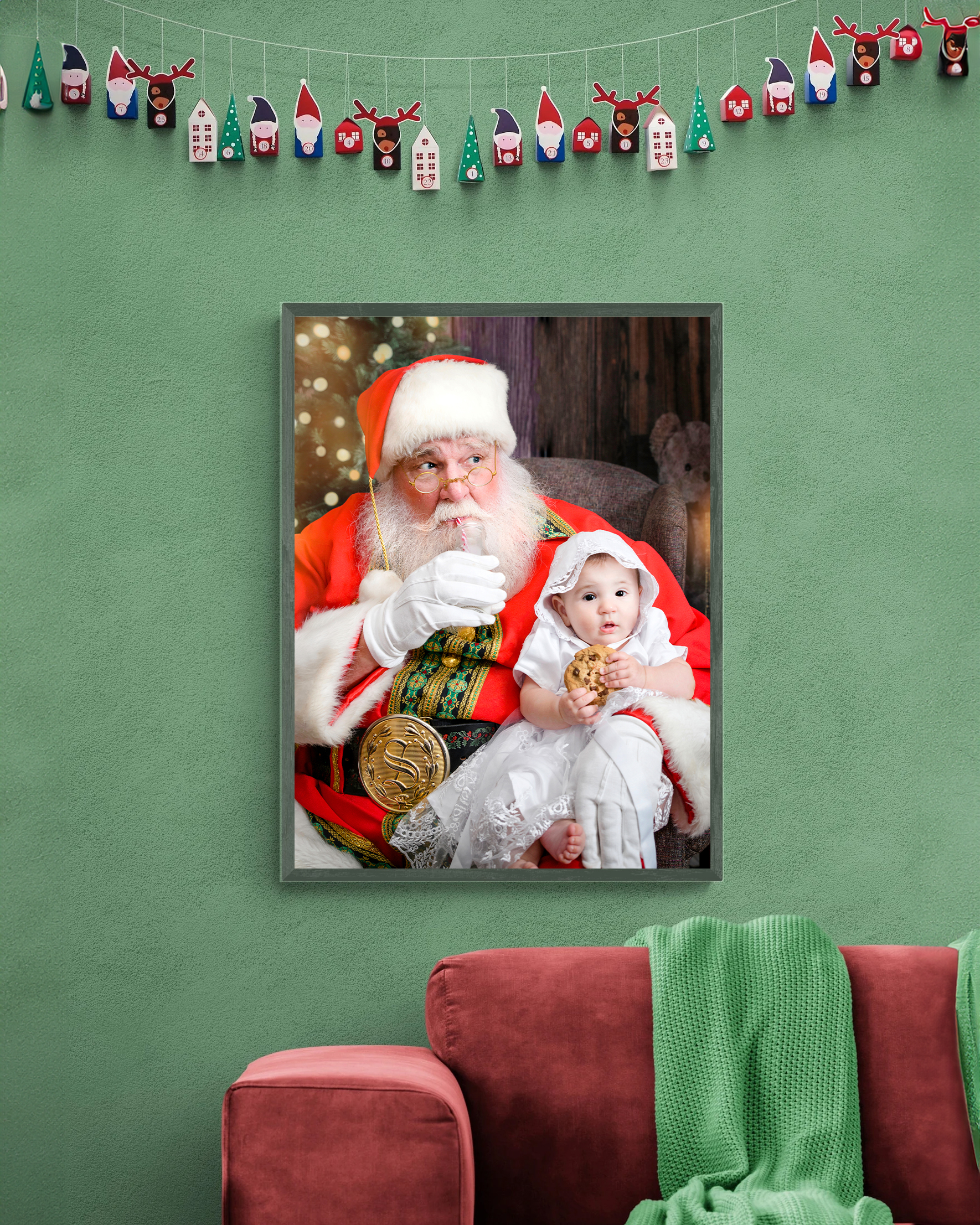 Santa Experience - eating her first cookie with her custom adventure at the north pole: October 2022